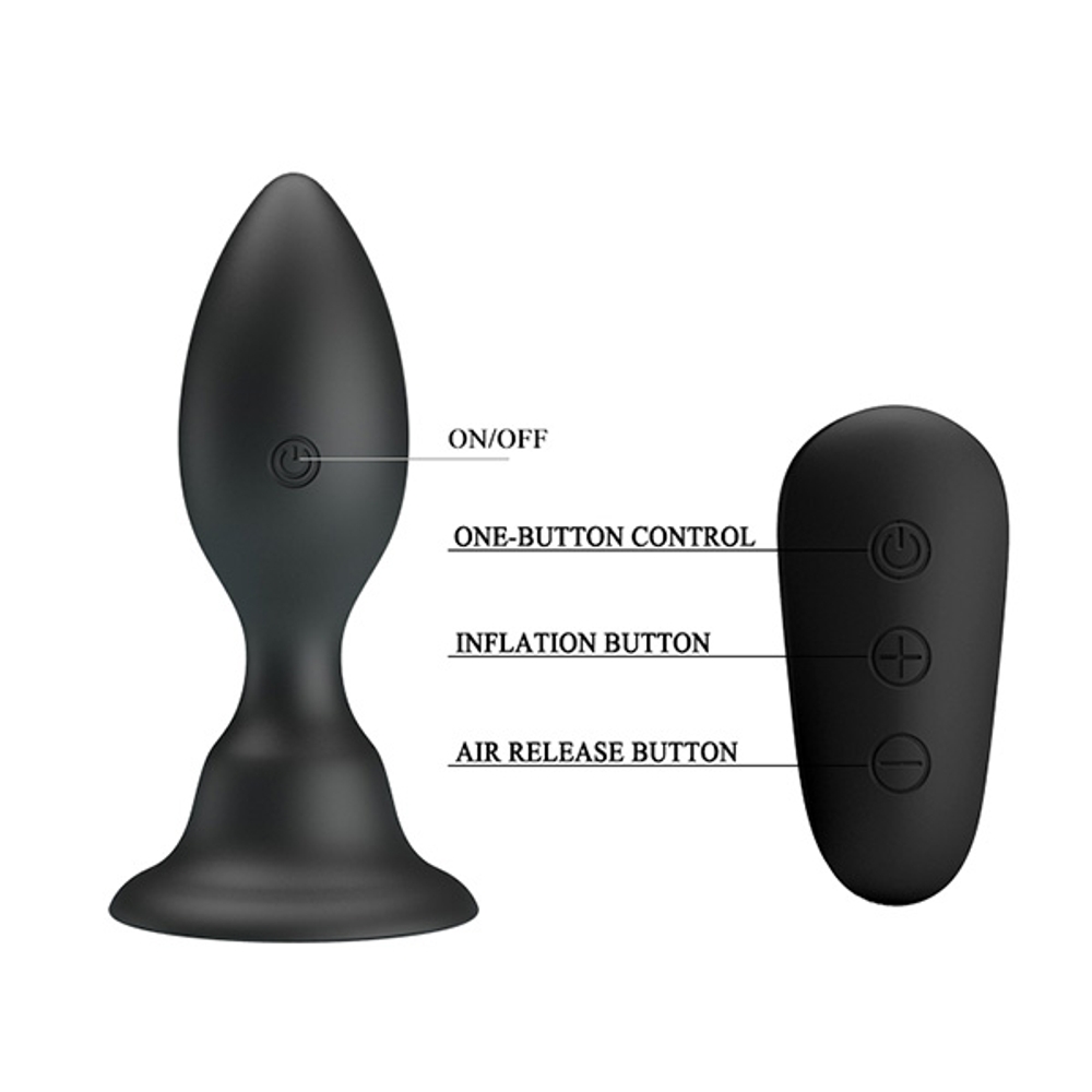 Черная анальная вибропробка 10,8см для ношения с пультом ДУ Mr.Play Vibrating Anal Plug Black BI-040076W-MR