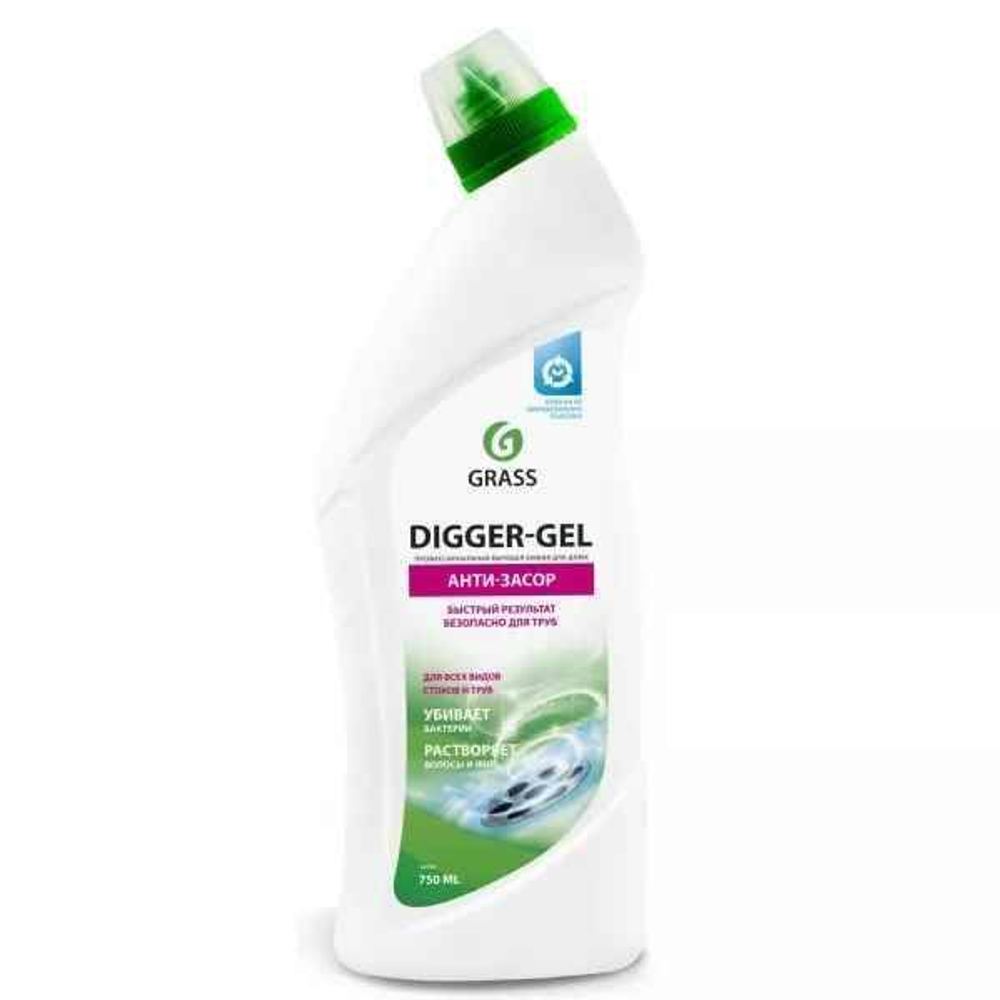 Средство щелочное д/прочистки канализационных труб GRASS Digger-Gel 750мл