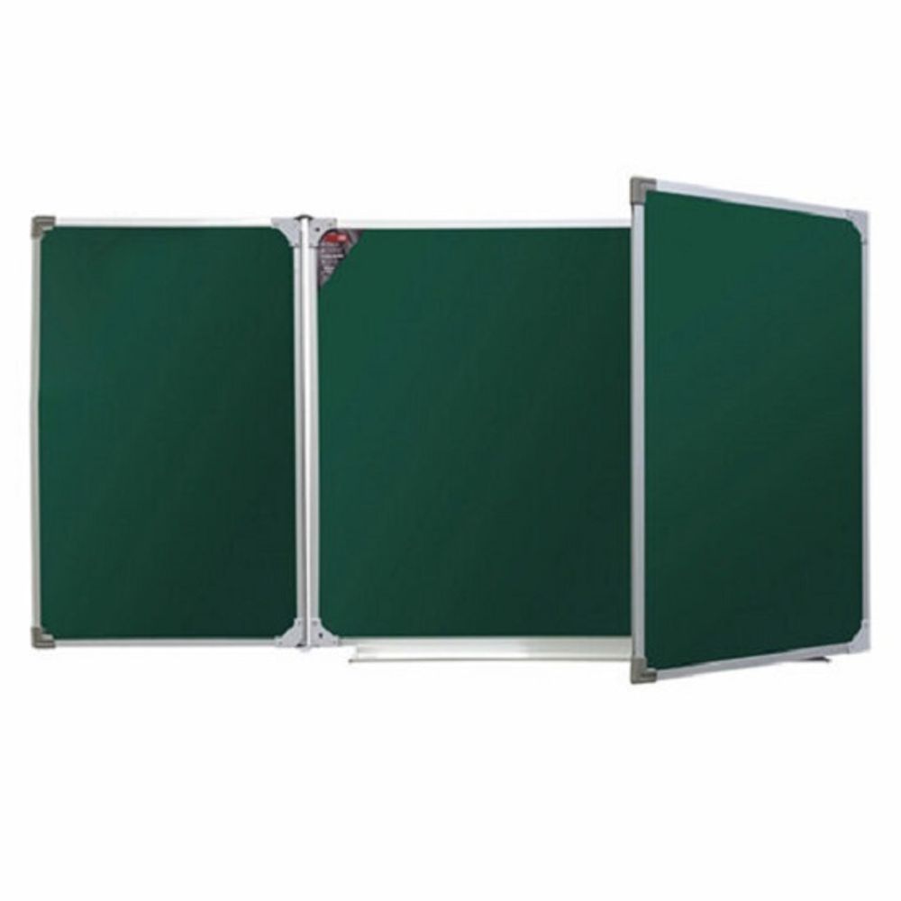 Доска меловая магнитная 100*170/340см, Boardsys, 3 элемента, 5 рабочих поверхностей, зеленая