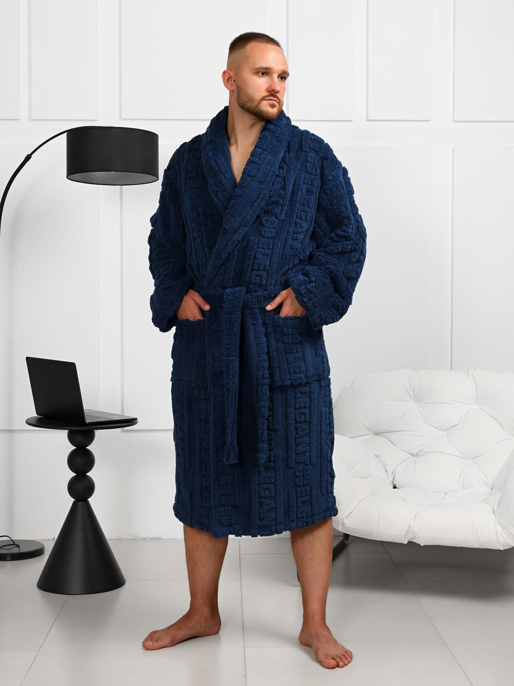 Халат мужской Идеал-3 Виотекс СИНИЙ