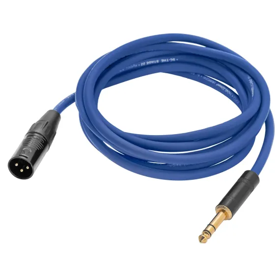 HeadMade Pro XLR-M - 6.3mm stereo Blue 3m
