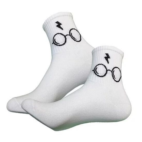 Носки Гарри Поттер "Очки и шрам", р-р 36-42 (белый)