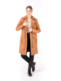 Плащ женский из натуральной  кожи