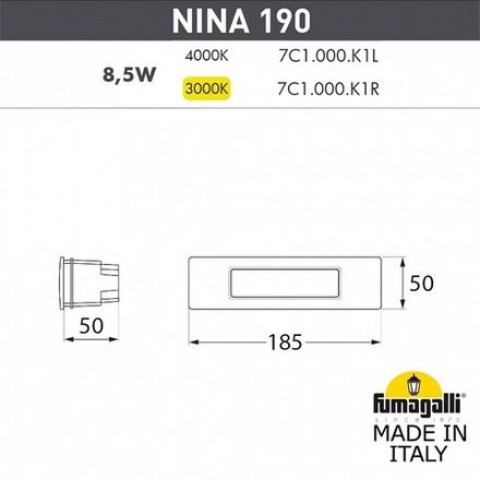 Встраиваемый светильник Fumagalli Nina 7C1.000.000.WYK1L