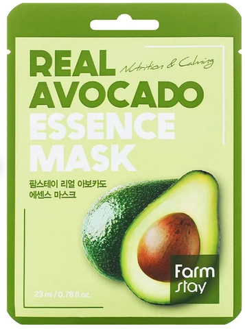 FARMSTAY МАСКА ТКАНЕВАЯ ДЛЯ ЛИЦА С ЭКСТРАКТОМ АВОКАДО REAL AVOCADO ESSENCE MASK, 23 ML