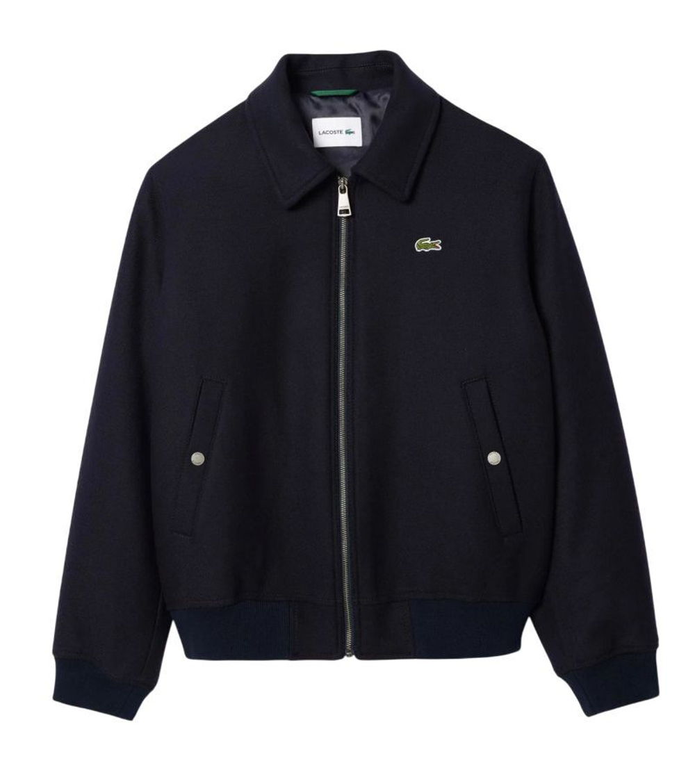 Мужская теннисная куртка Lacoste Zip-Up Padded Wool Aviator - navy blue