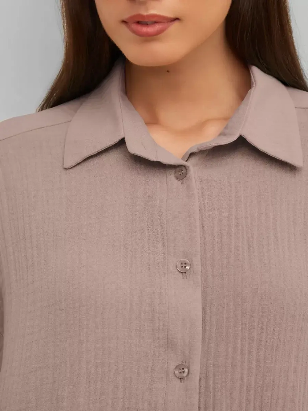 Костюм - пижама с шортами из муслина домашний оверсайз