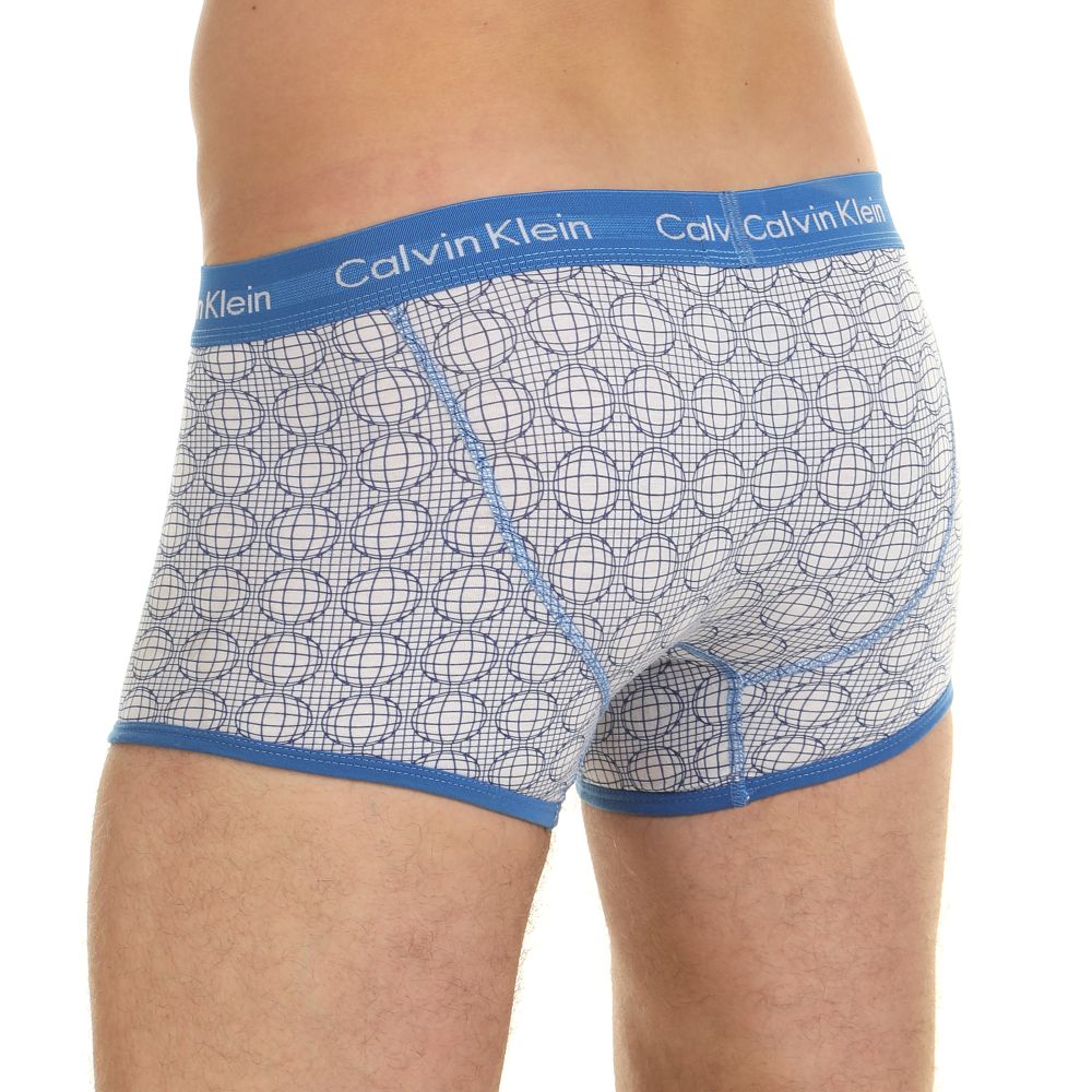 Мужские трусы боксеры белые с синим принтом Calvin Klein 365 Blue Spheres Print