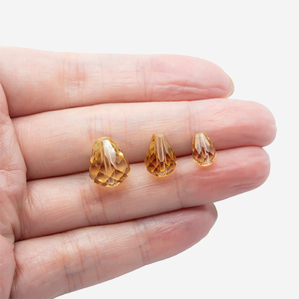 Бриолетт, оттенок "Медовый топаз", хрусталь