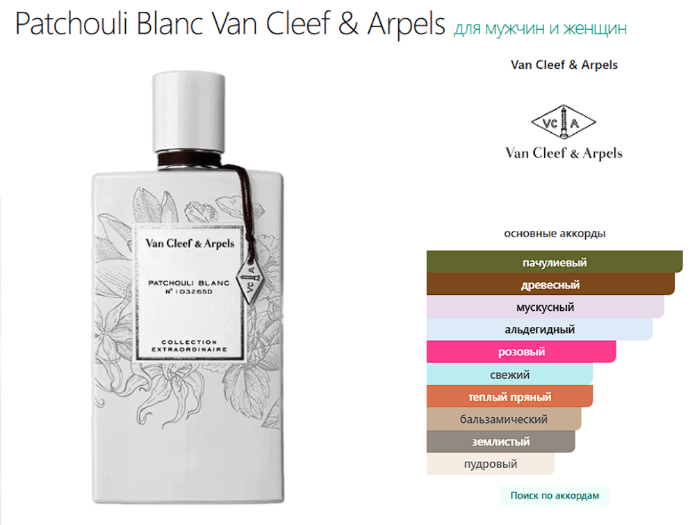 Patchouli Blanc Van Cleef & Arpels 75ml (duty free парфюмерия)