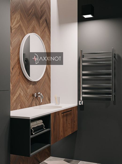 Axxinot V 30 E - электрический дизайн полотенцесушитель с квадратным и прямоугольным профилем из нержавеющей стали