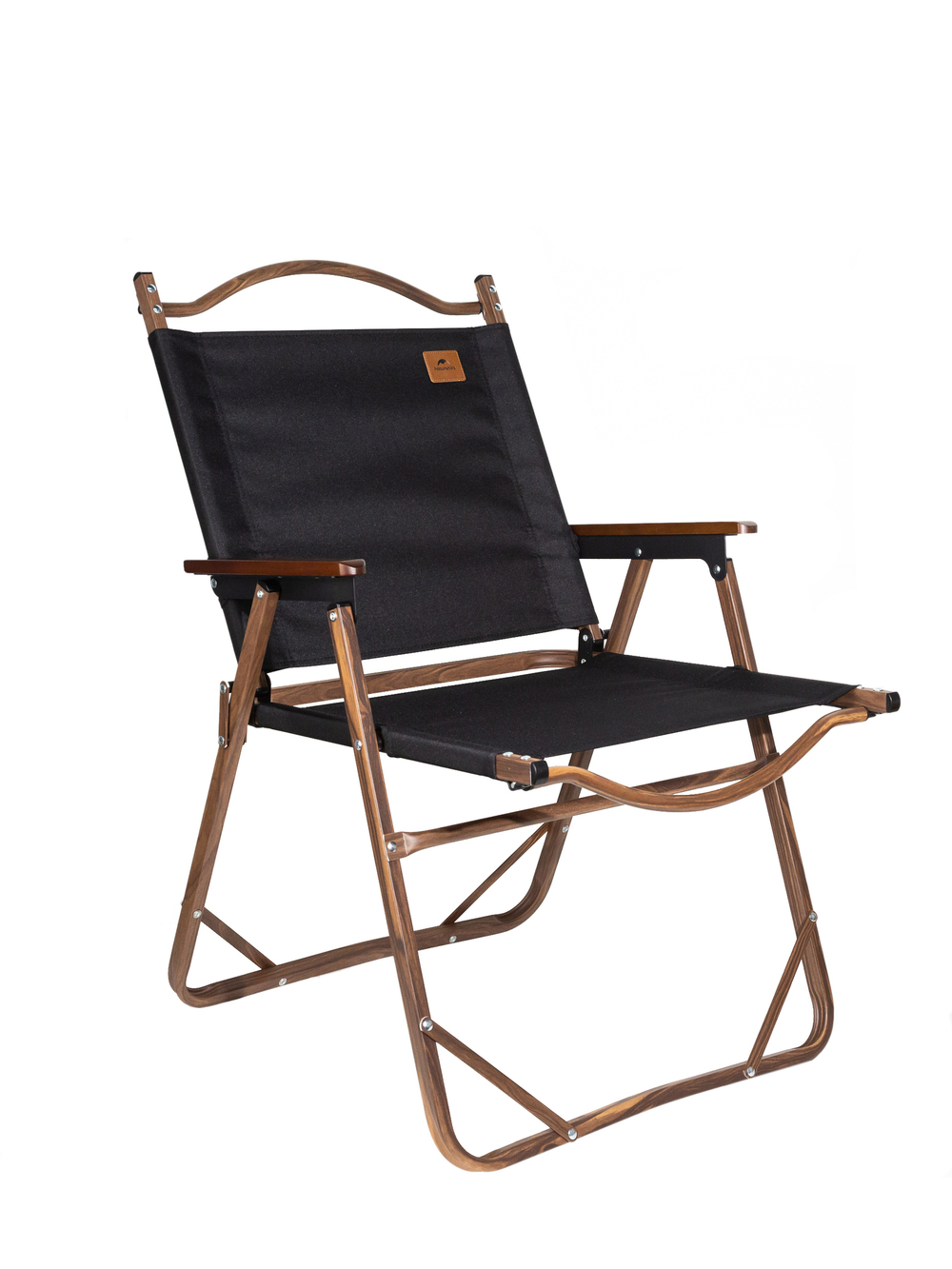 Стул складной Naturehike MW02, черный, темное дерево (NH19Y002-D)