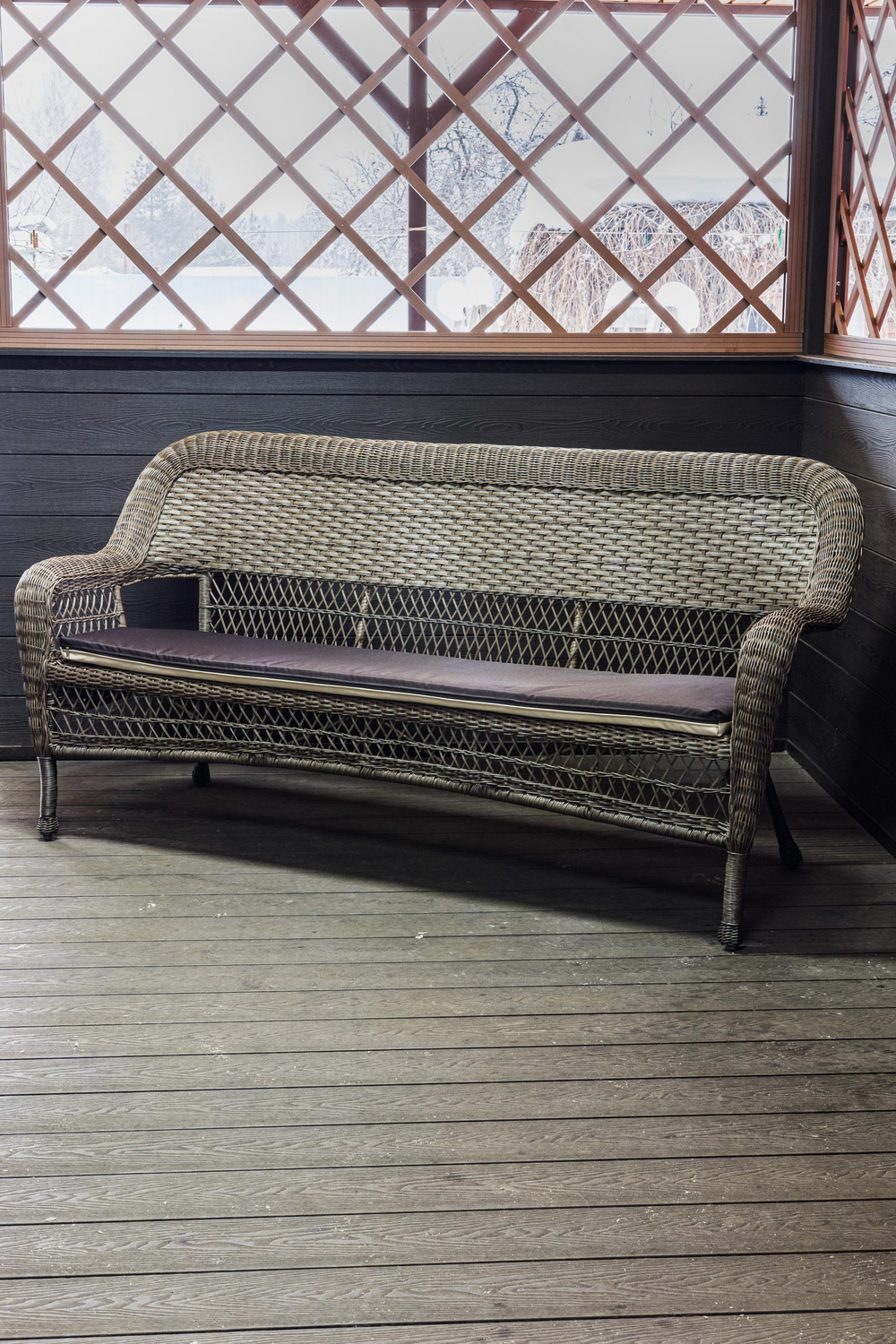 Диван 3-местный из искусственного ротанга МЭДИСОН «MADISON» с подушкой на сидение