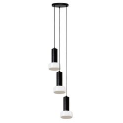 Светильник подвесной каскадный Fungus, Ø15х25 см, 3 плафона, белый/черный