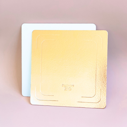 УЦЕНКА Подложка для торта золото/жемчуг, квадрат 30х30 см, усиленная 3,2 мм