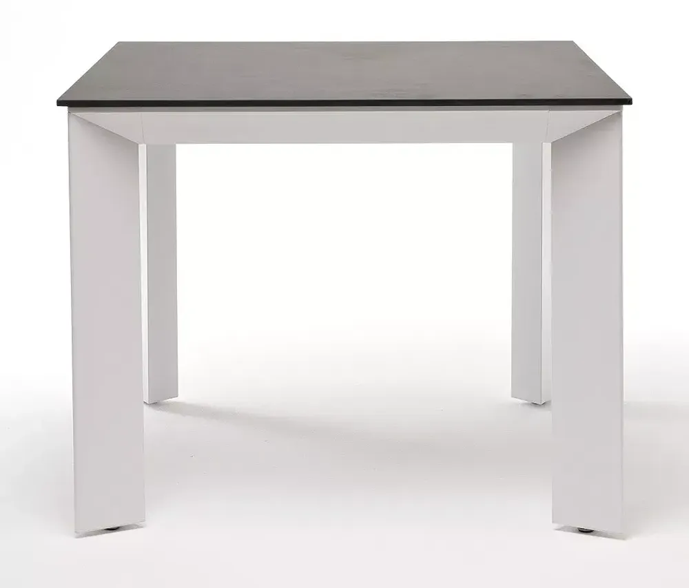 "Венето" обеденный стол из HPL 90х90см, цвет "серый гранит", каркас белый
