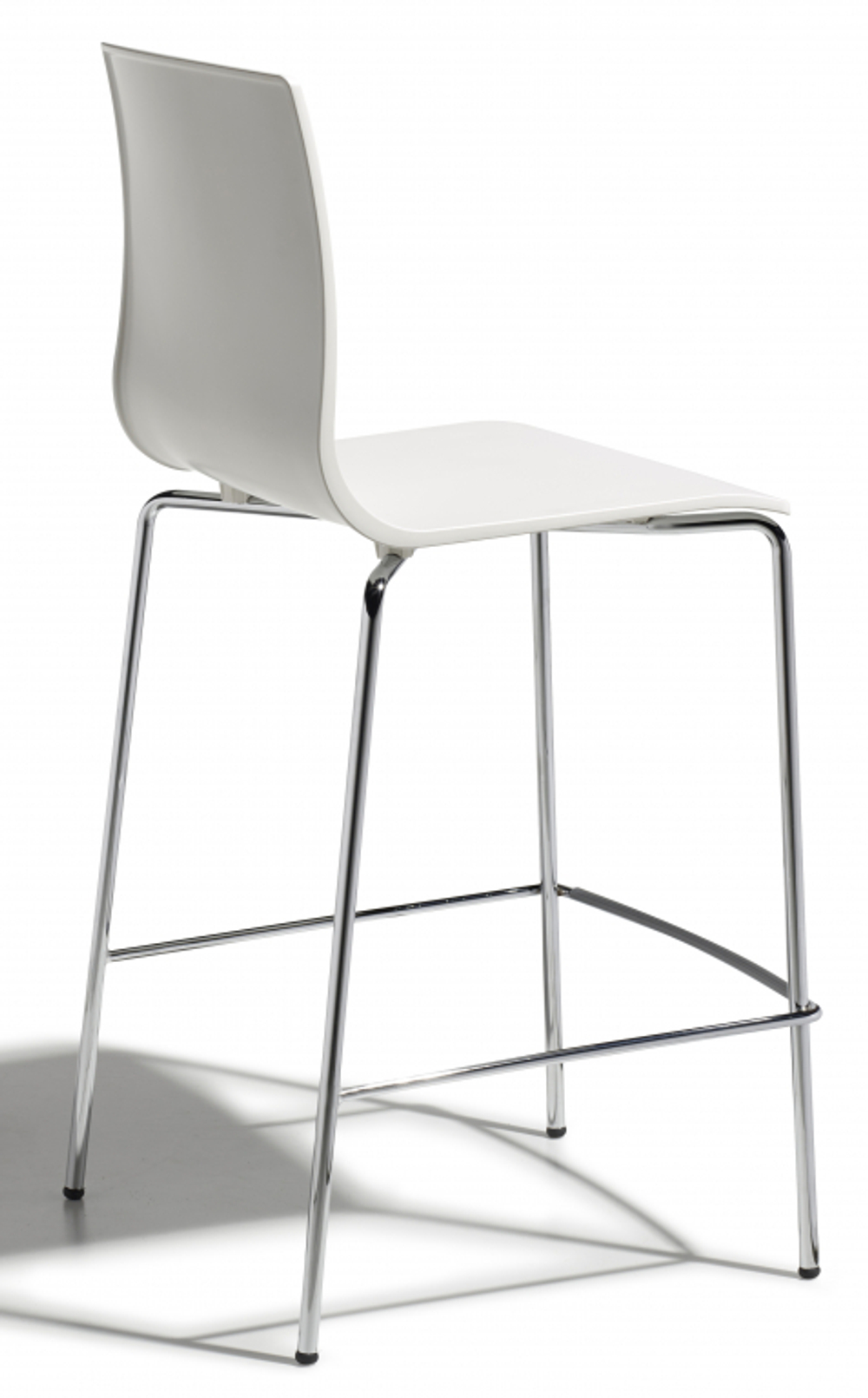 Стул полубарный пластиковый Scab Design Alice Barstool, хром, лен