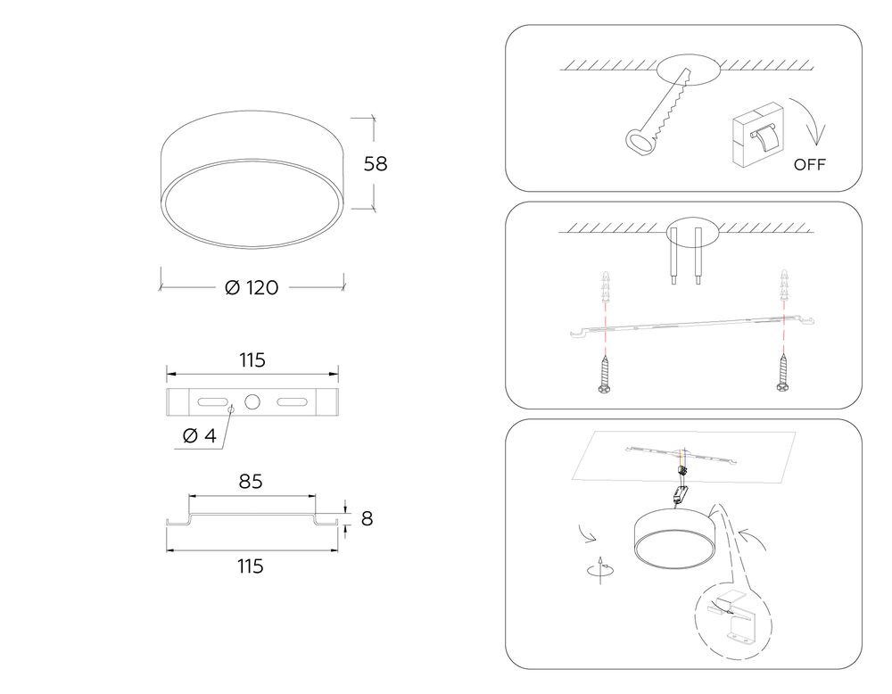 Ambrella Потолочный светодиодный светильник Air Alum FV5514