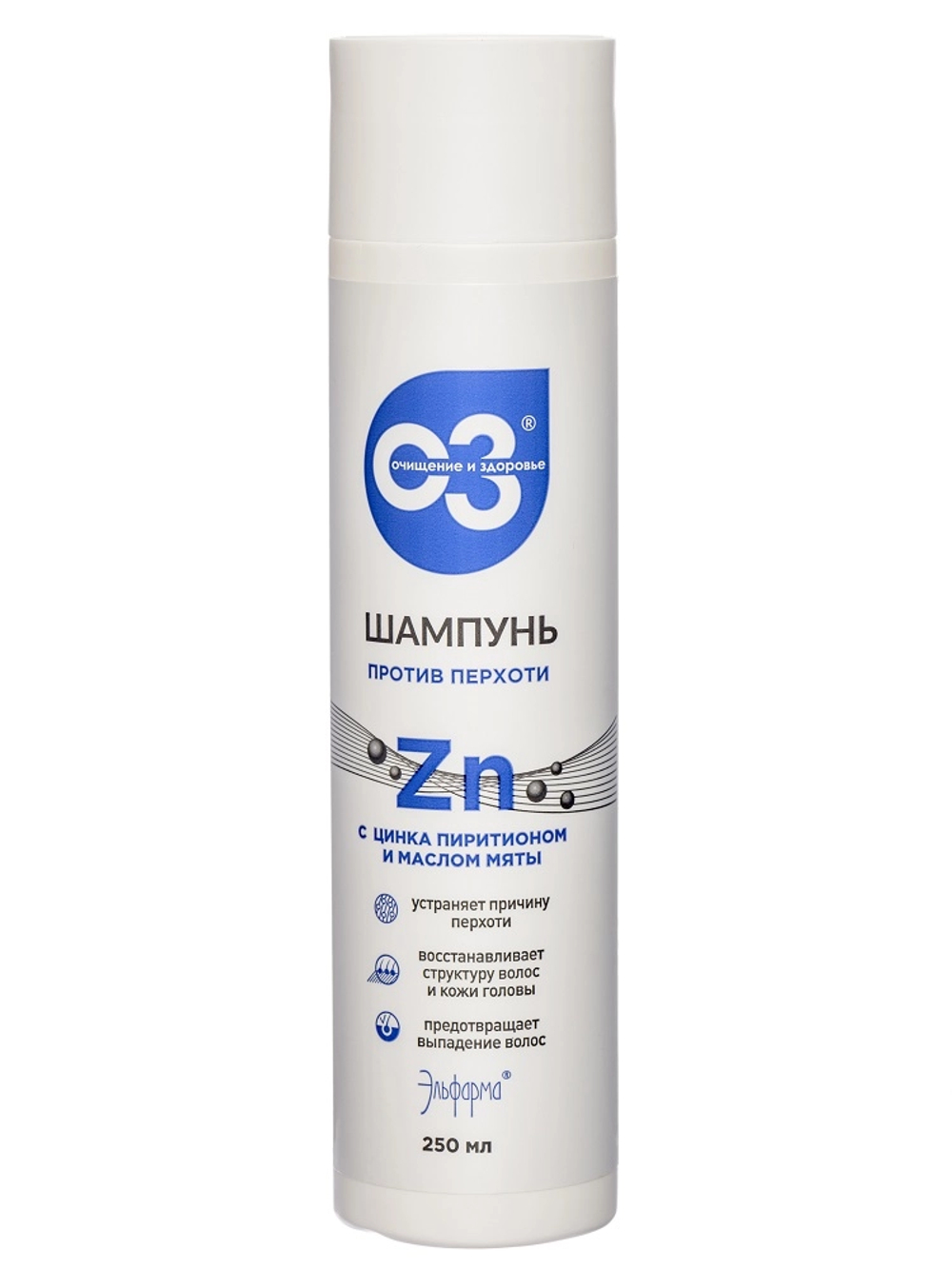 Elfarma Шампунь для волос Очищение и здоровье, против перхоти, с цинка пиритионом и маслом мяты, 250 мл