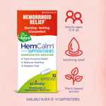 Boiron, HemCalm®, свечи, средство от геморроя, 10 свечей