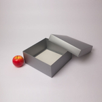 Коробка крышка-дно 25x10x25, серебро, картон
