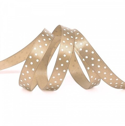 Лента атласная горох, ш. 1 см, бежевый
