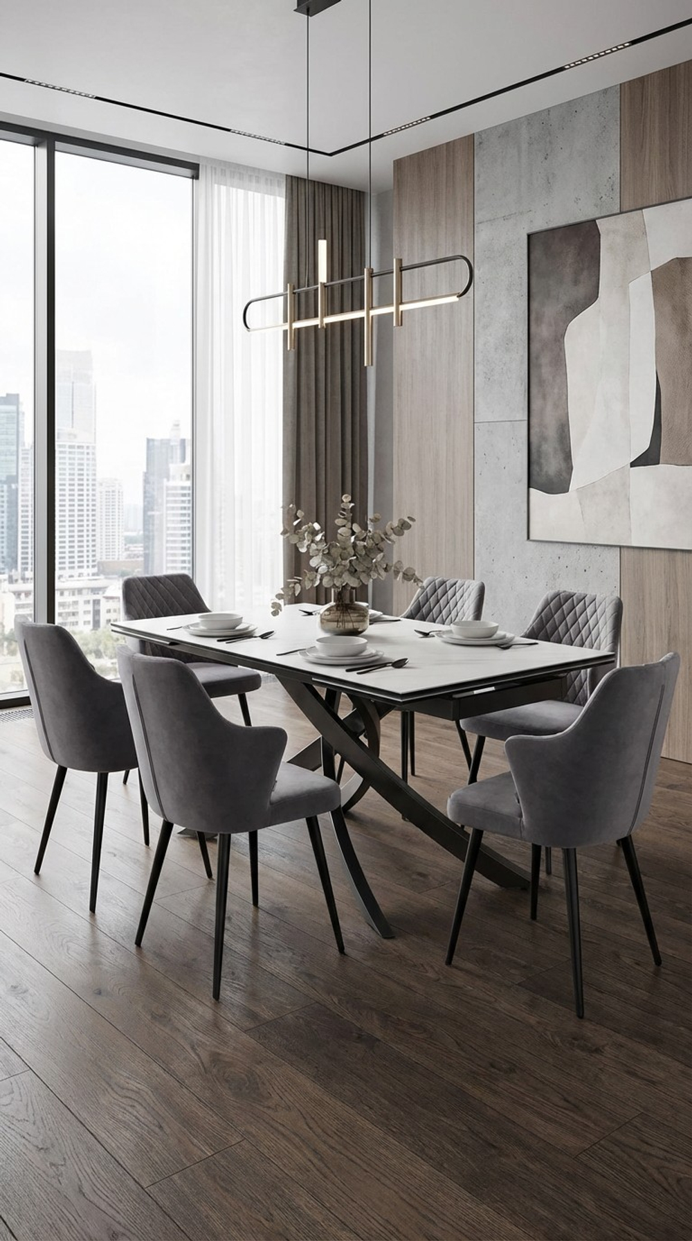 Стол М-City DISAUR Эстебио (Estebio) 160 Kl-99 Белый мрамор матовый, Итальянская керамика, темно-серый