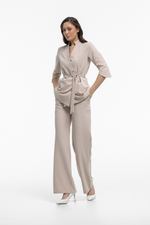 Костюм блуза на запах и брюки клеш