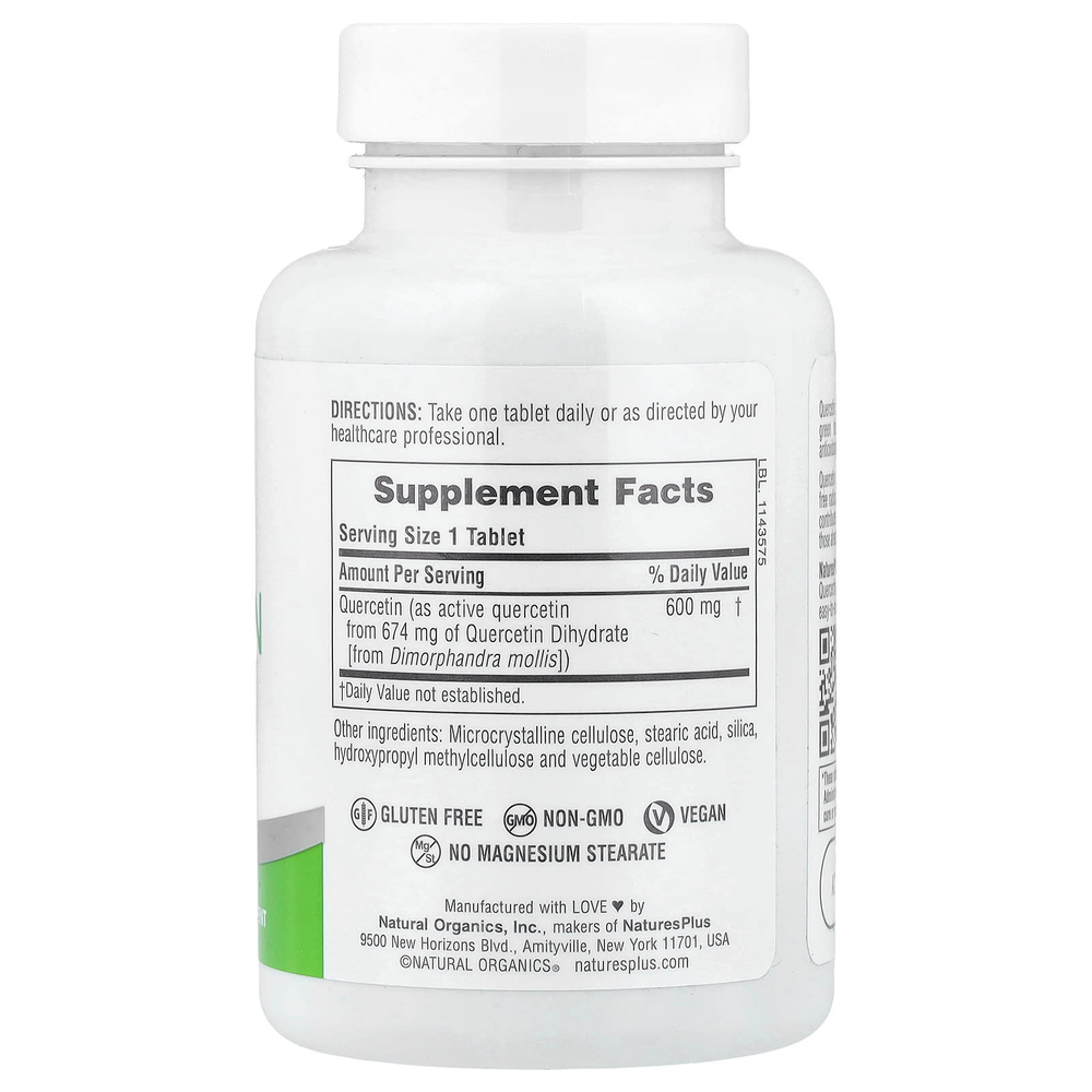 NaturesPlus, Pro Quercetin 600, 60 таблеток (600 мг в одной таблетке)