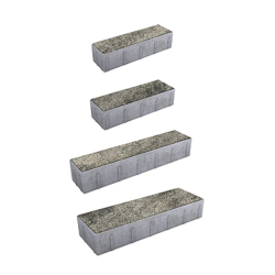 Тротуарная плитка ПАРКЕТ - Листопад гладкий Антрацит, комплект из 4 видов плит