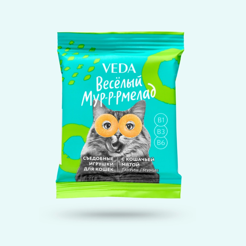 VEDA Весёлый Мур-р-рмелад с кошачьей мятой, лакомство для кошек