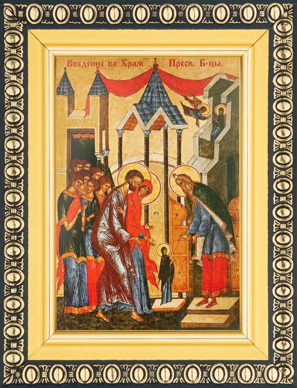 Икона БМ "Введение во храм" 6х9 в раме 8х11
