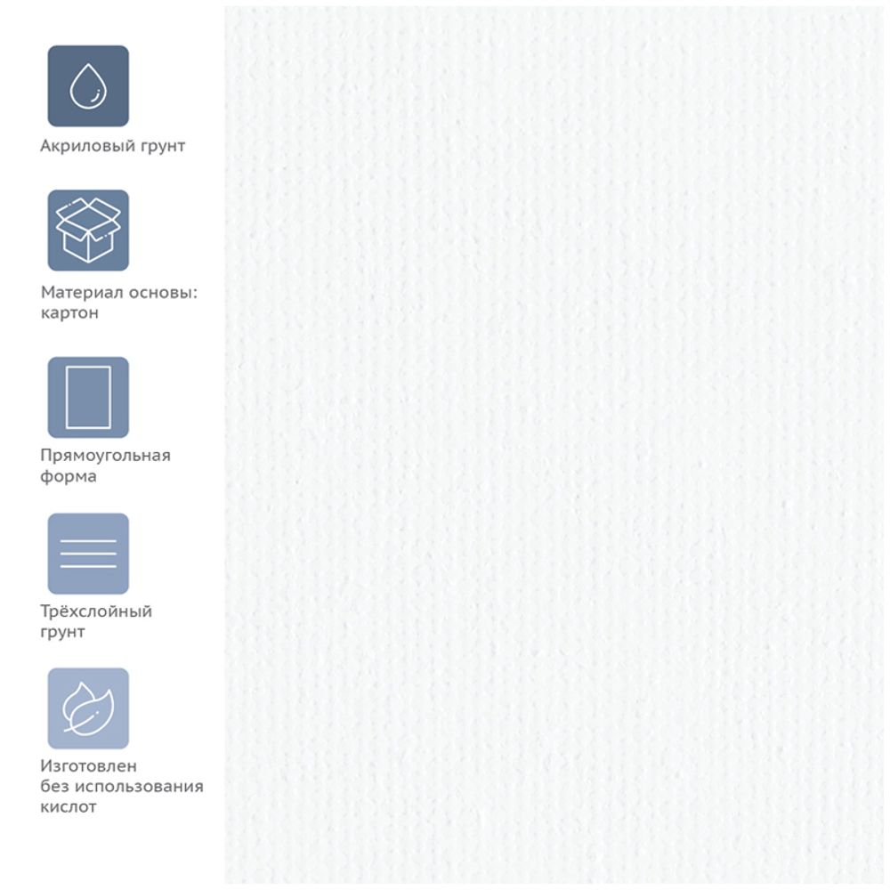 Холст на картоне Гамма "Студия", 40*60см, 100% хлопок, 280г/м2, мелкое зерно