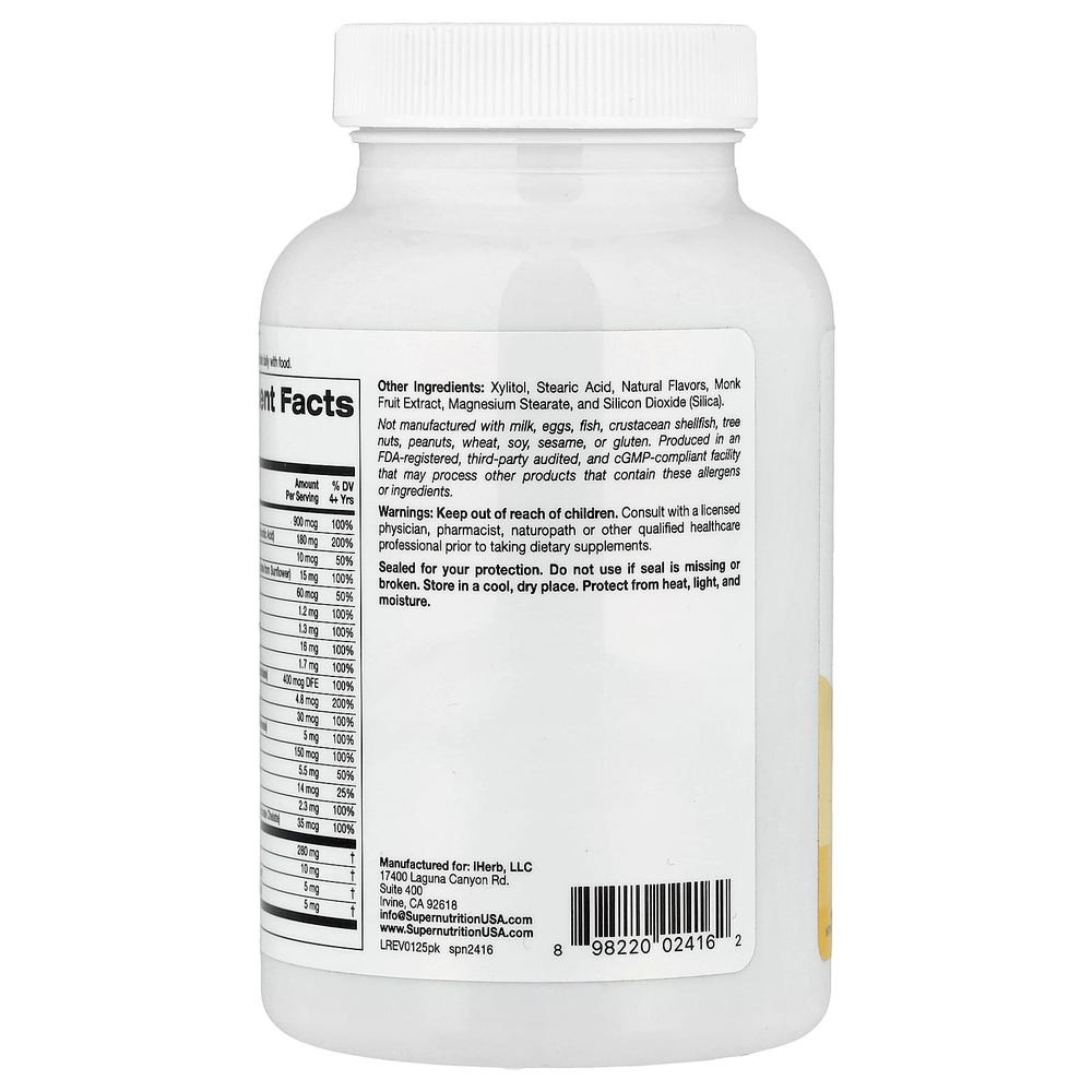 Super Nutrition, Simply One®, Perfect Kid's®, мультивитамины для детей, с витамином B12, голубикой, специями, витамином A и фолатом, 60 жевательных таблеток