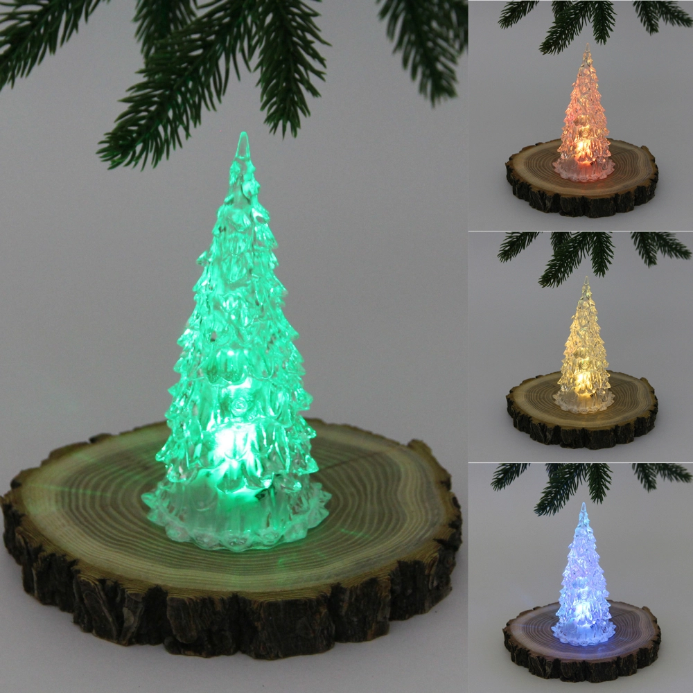 Сувенир с подсветкой «Кристальная ёлочка» 5,7*12,5 см (на батарейках 3 LR44)