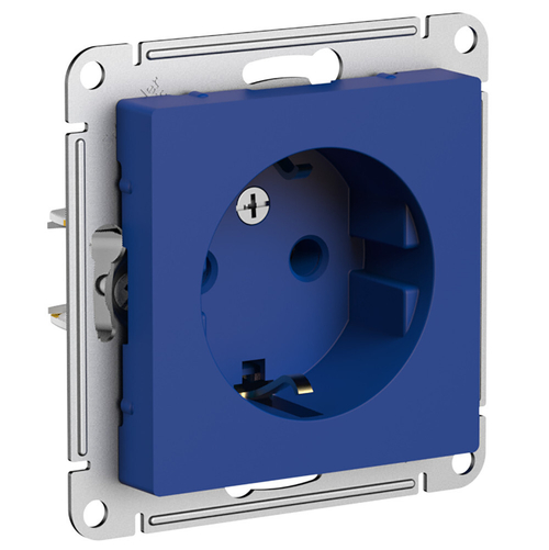 Atlas Design Розетка с/з, 16А, механизм, Аквамарин