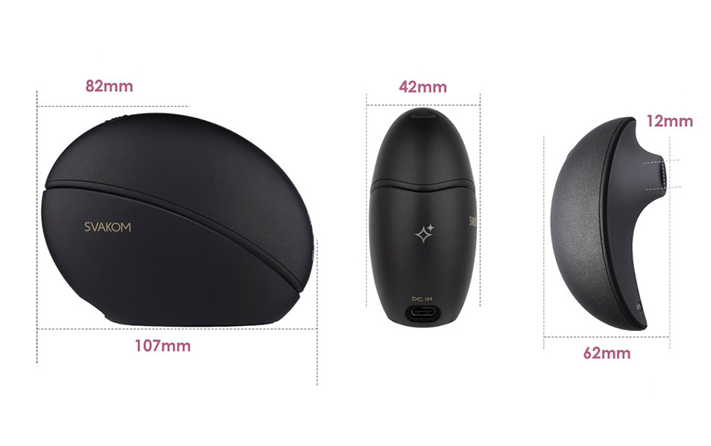 Черный вакуум-волновой стимулятор с проекцией звёздного неба Svakom Pulse Galaxie Stimulator with Starlight Projector SA296A-MB