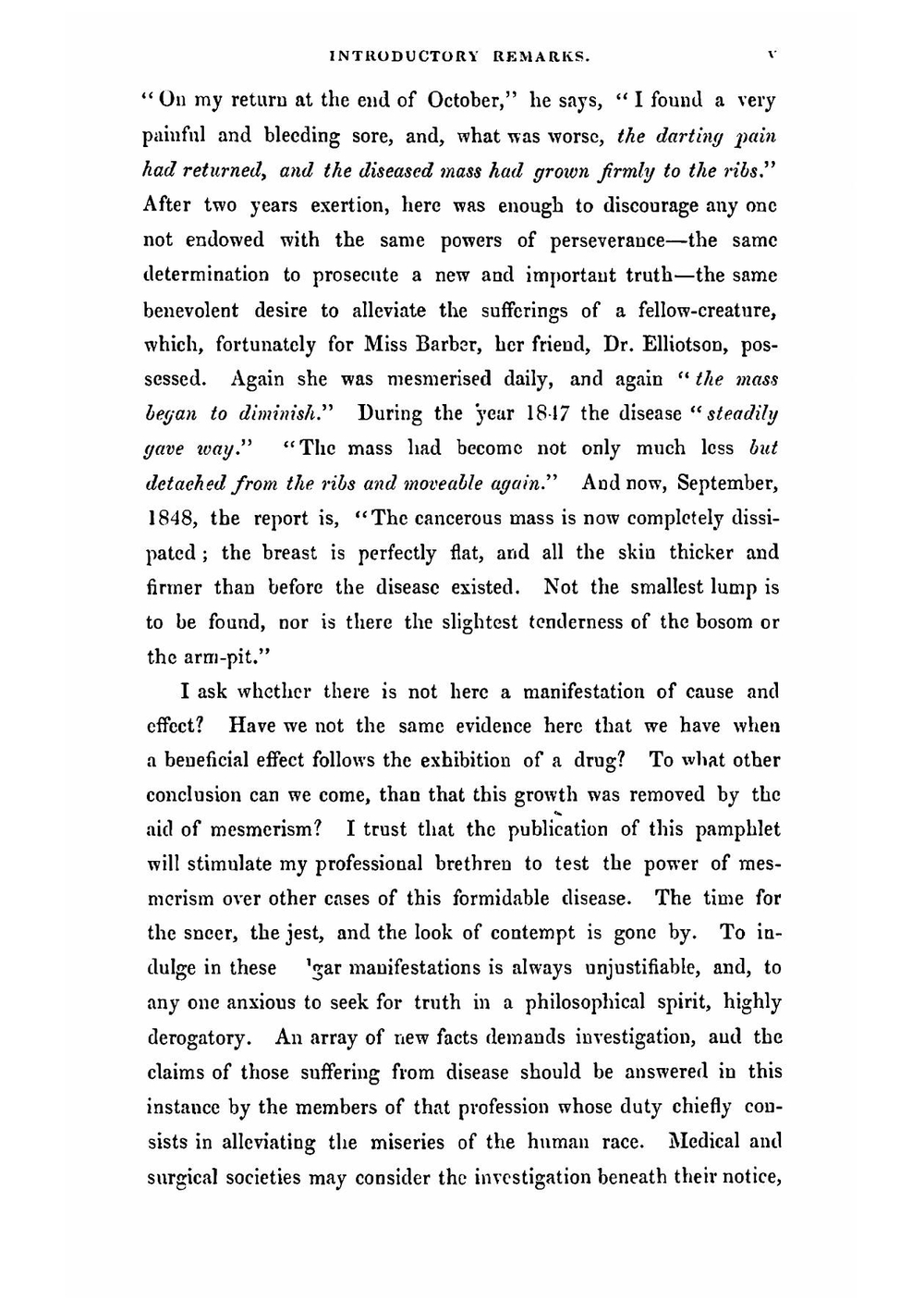 Cure of a true cancer of the female breast with mesmerism | John Elliotson