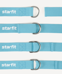 Ремень для йоги YB-100 183 см, хлопок, синий пастель