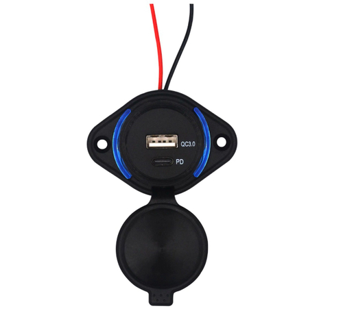 0101 / Встраиваемая розетка USB+Type-C BGT с двумя гнездами и возможностью крепления (1 шт.)