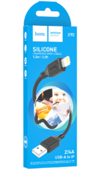 Кабель Hoco X90 (USB) на (Lightning) 100см (черный)