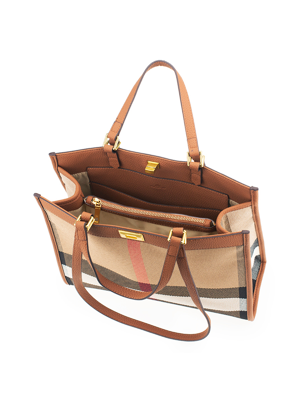 3608BROWN Сумка жен., иск.кожа + текстиль