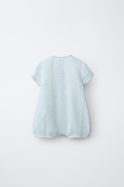 ZARA КОМБИНЕЗОН В ПОЛОСКУ, ЭКРЮ/СИНИЙ