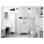 Высокий шкаф для ванной - IKEA HEMNES/ХЕМНЭС ИКЕА, 31x49x200 см, белый
