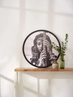 Круглая фоторамка 37 см, черная