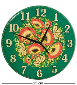 Народные промыслы KH-10/3 Часы с хохломской росписью настенные 22х250