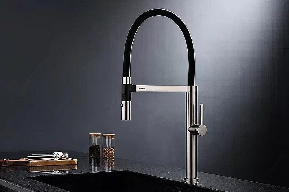 Смеситель для кухни Paulmark Leader Le214101-BS брашированная сталь