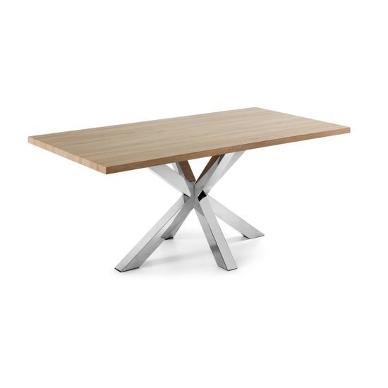 Стол обеденный Arya натуральный на хромированных ножках 200x100