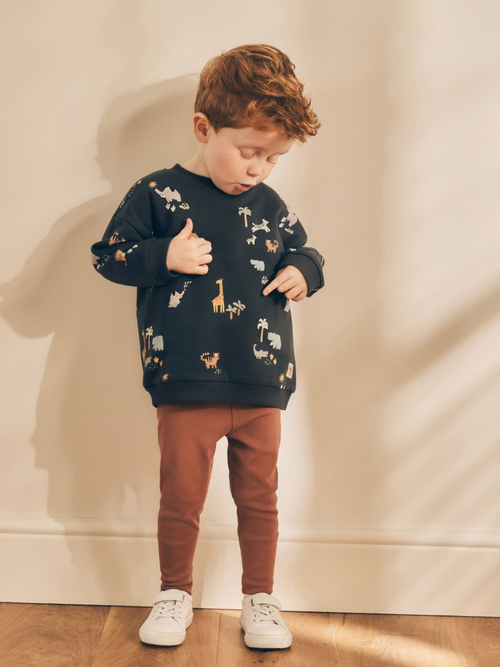 Толстовка и легинсы в комплекте для мальчика Next 609-620, Темно-серый, Кирпичный