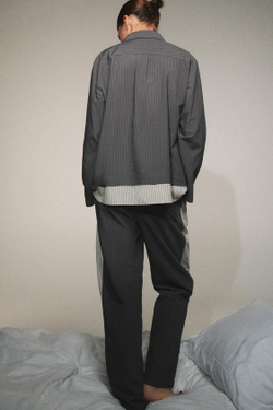 ZARA БРЮКИ В ПОЛОСКУ ИЗ СМЕСОВОЙ ВИСКОЗЫ, ТЕМНЫЙ АНТРАЦИТ